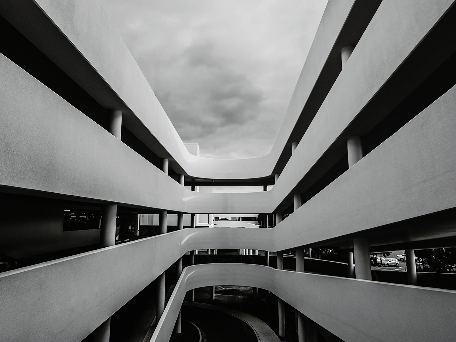 parking structure four stories tall